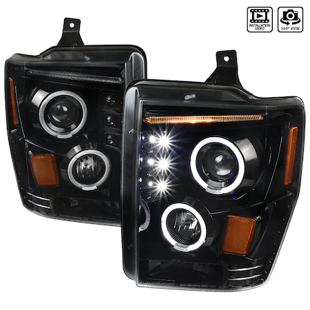 Spec-D Tuning 08-10 Ford F250 Proj Headlights 2LHP-F25008BK-TM